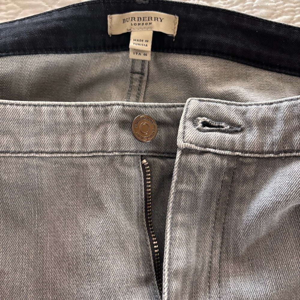 Burberry Light Gray Women’s Denim Pants - Sz 12 Like New - Picture 3 of 15